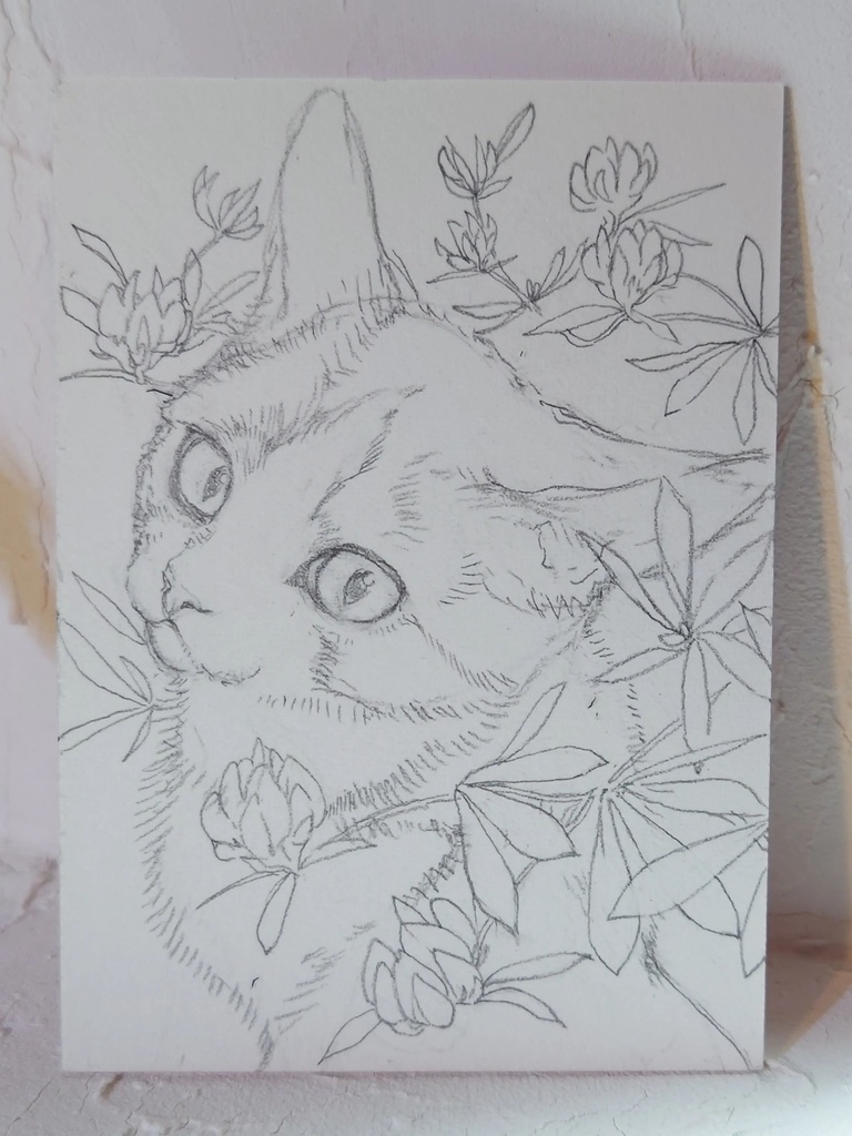 直筆ATC「紅気」