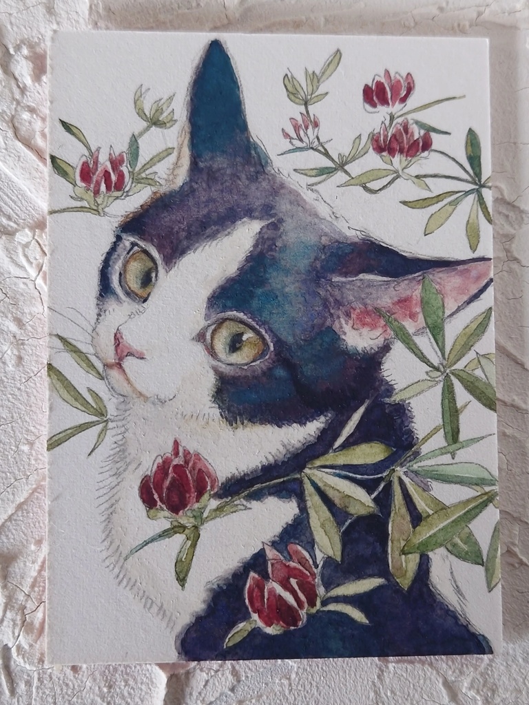 直筆ATC「紅気」