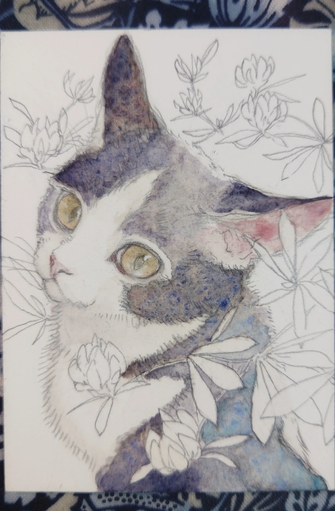 直筆ATC「紅気」