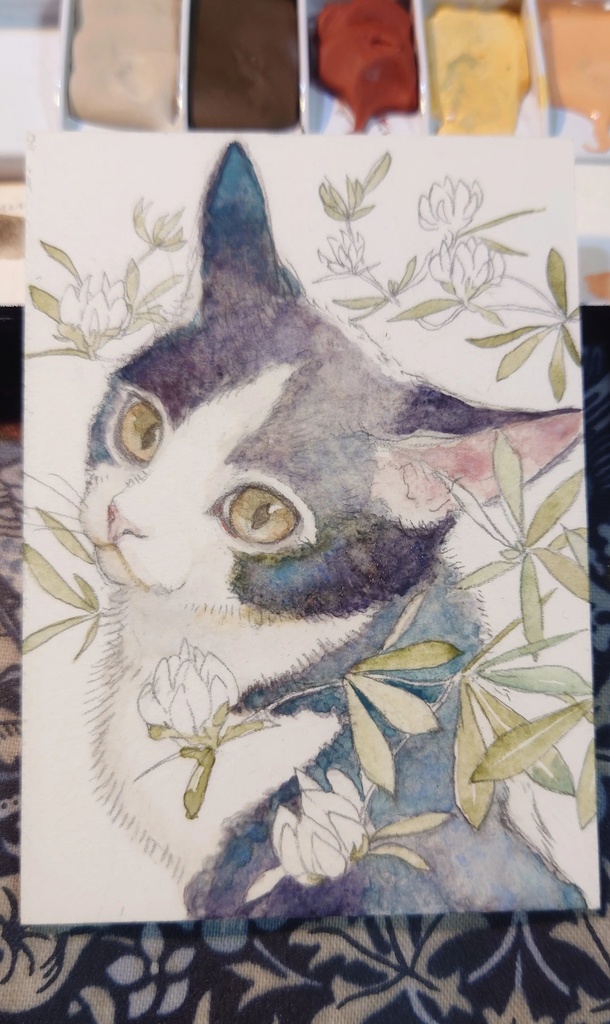 直筆ATC「紅気」