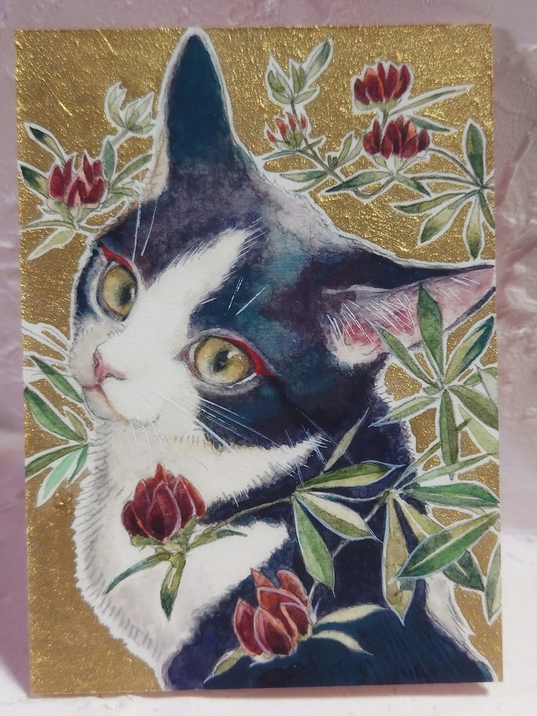 直筆ATC「紅気」