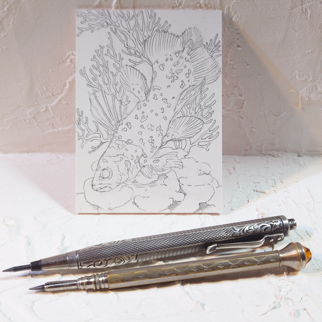 直筆ATC「星祭り」