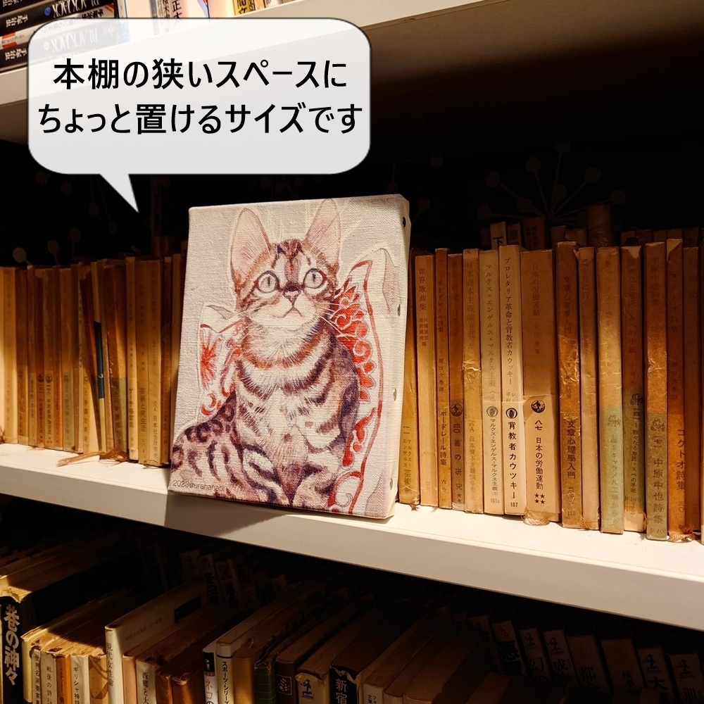 数量限定キャンバスアート「灰猫」