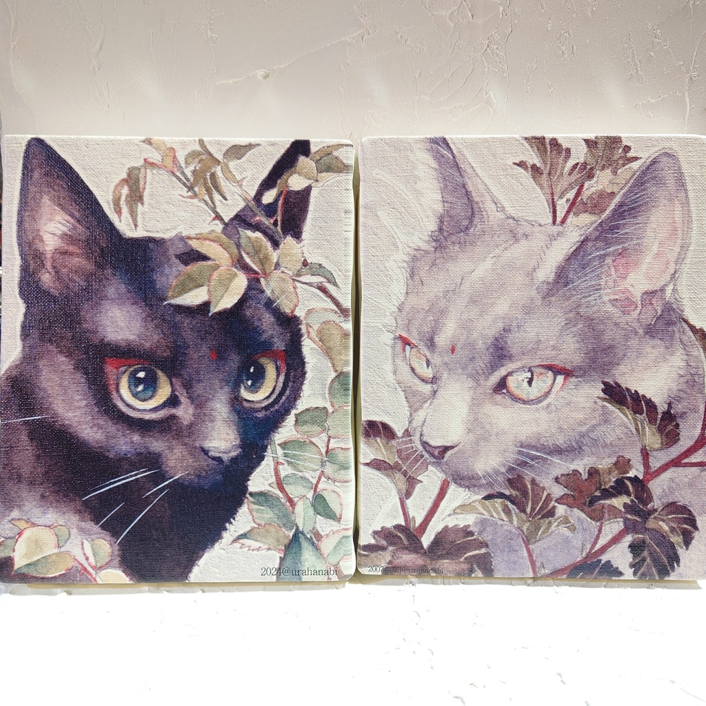 数量限定キャンバスアート「灰猫」