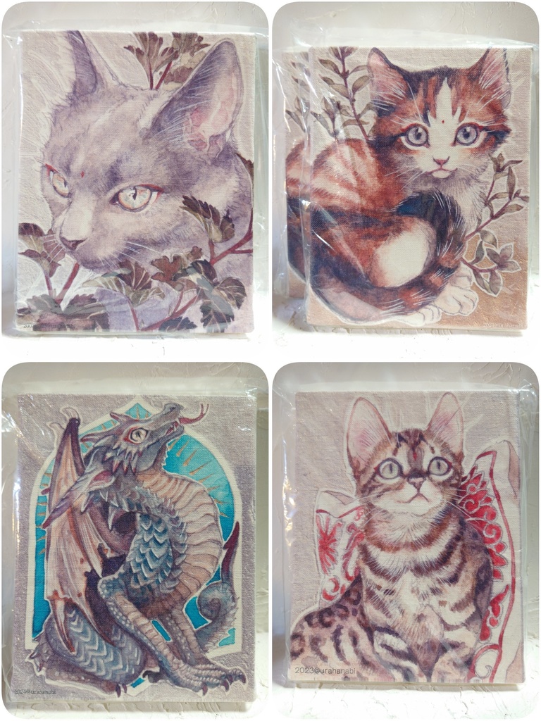 数量限定キャンバスアート「灰猫」