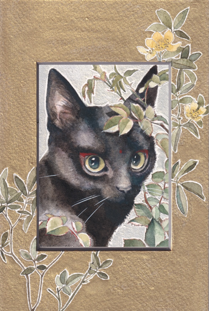 直筆イラストマット07「木香薔薇」