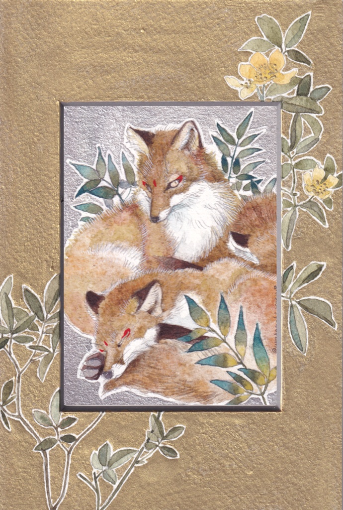 直筆イラストマット07「木香薔薇」