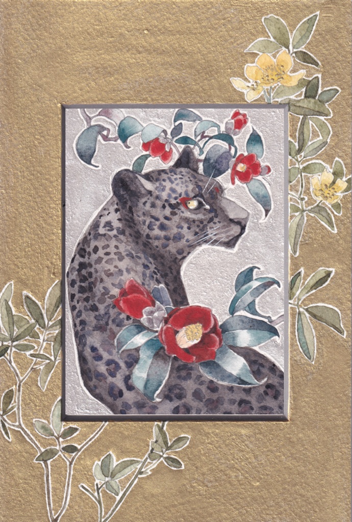 直筆イラストマット07「木香薔薇」