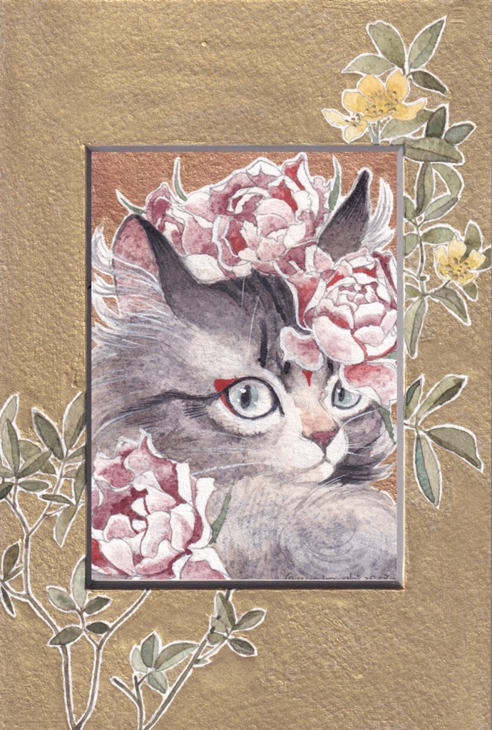 直筆イラストマット07「木香薔薇」