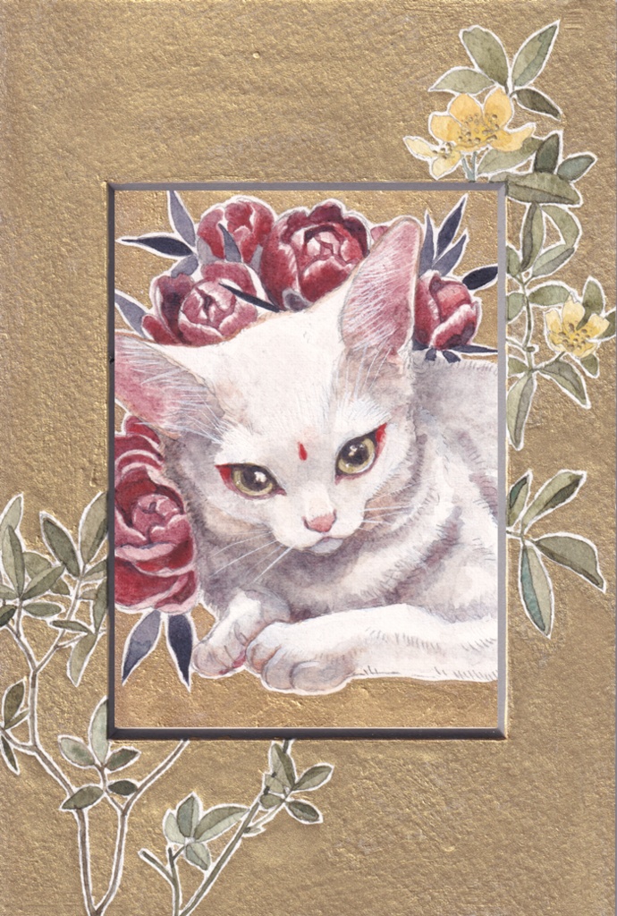 直筆イラストマット07「木香薔薇」