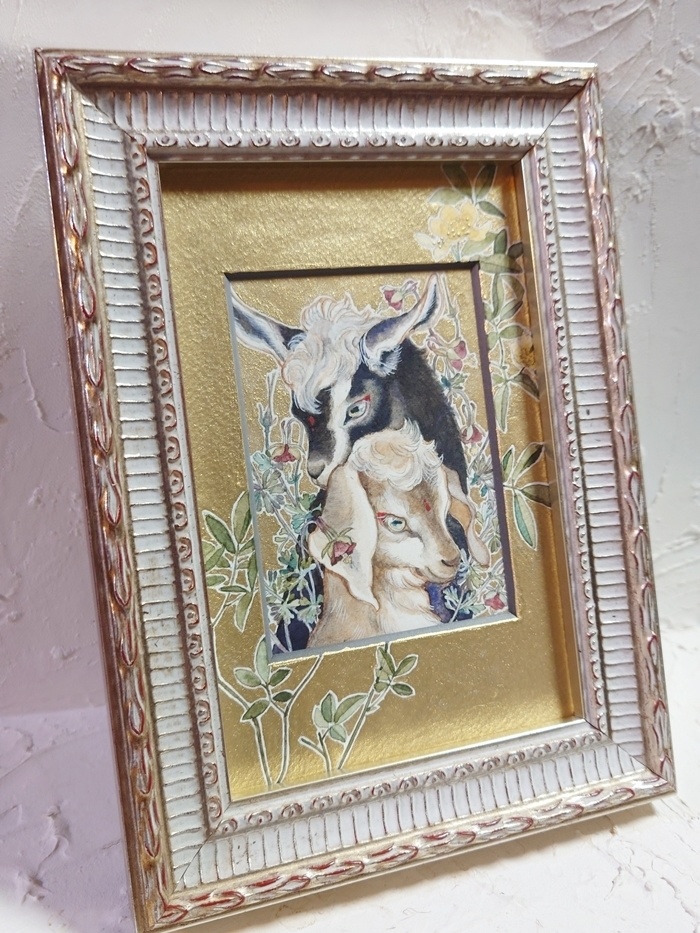 直筆イラストマット07「木香薔薇」