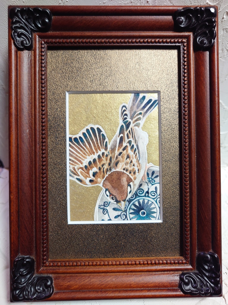 直筆ATC83「秋雀」