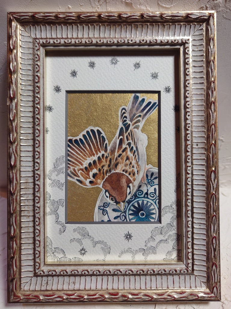 直筆ATC83「秋雀」