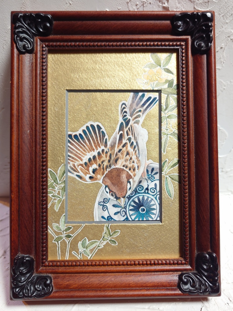 直筆ATC83「秋雀」