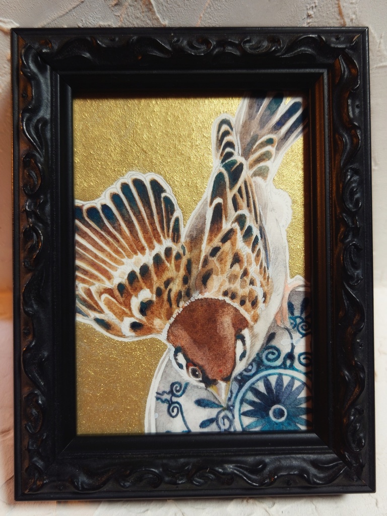 直筆ATC83「秋雀」