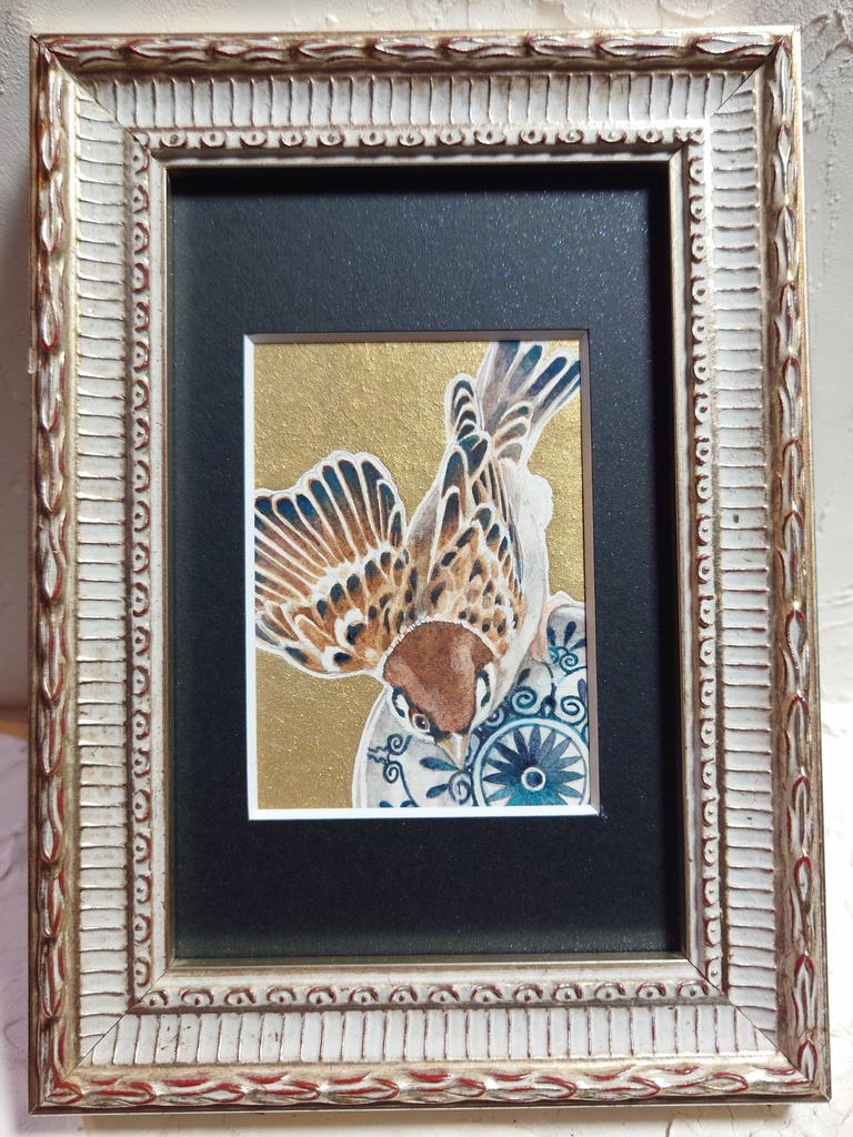 直筆ATC83「秋雀」