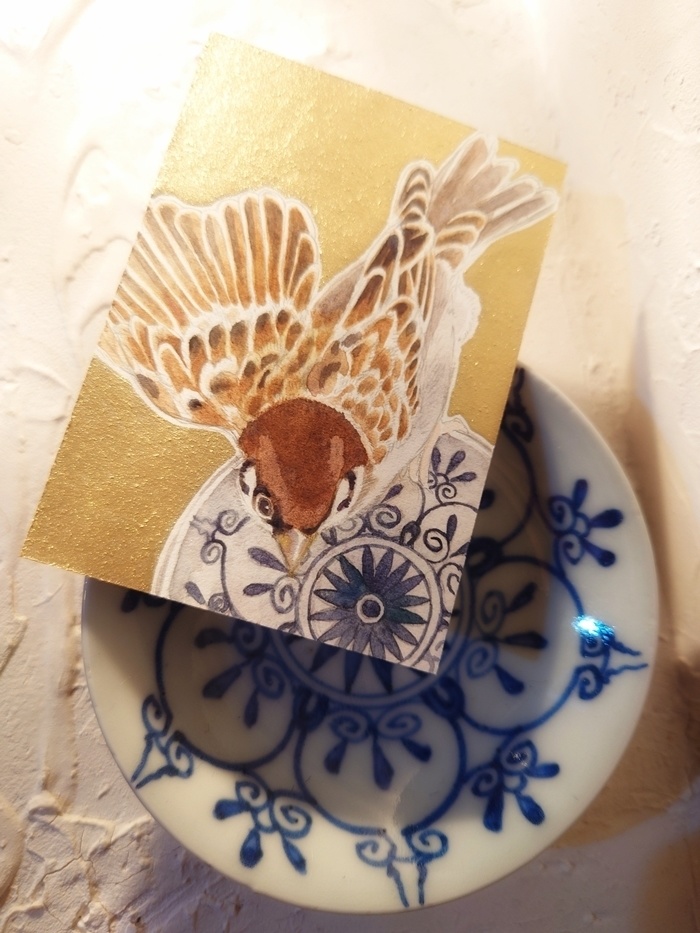 直筆ATC83「秋雀」