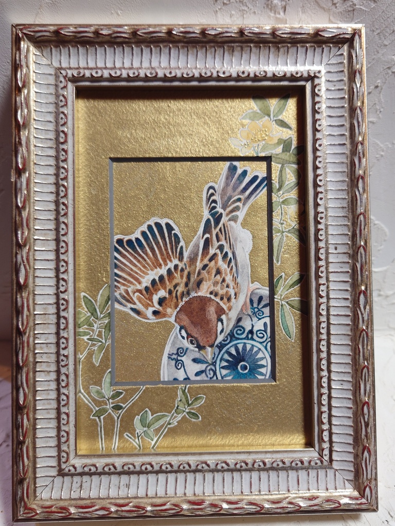 直筆ATC83「秋雀」