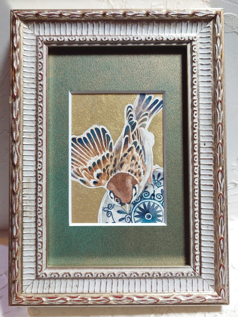 直筆ATC83「秋雀」