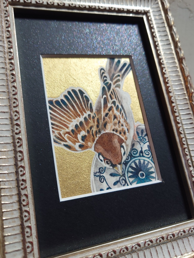 直筆ATC83「秋雀」