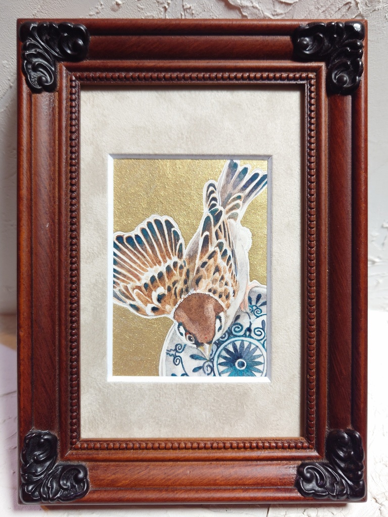 直筆ATC83「秋雀」