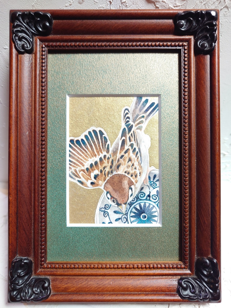 直筆ATC83「秋雀」