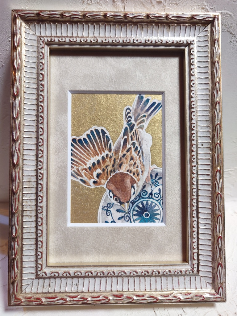 直筆ATC83「秋雀」