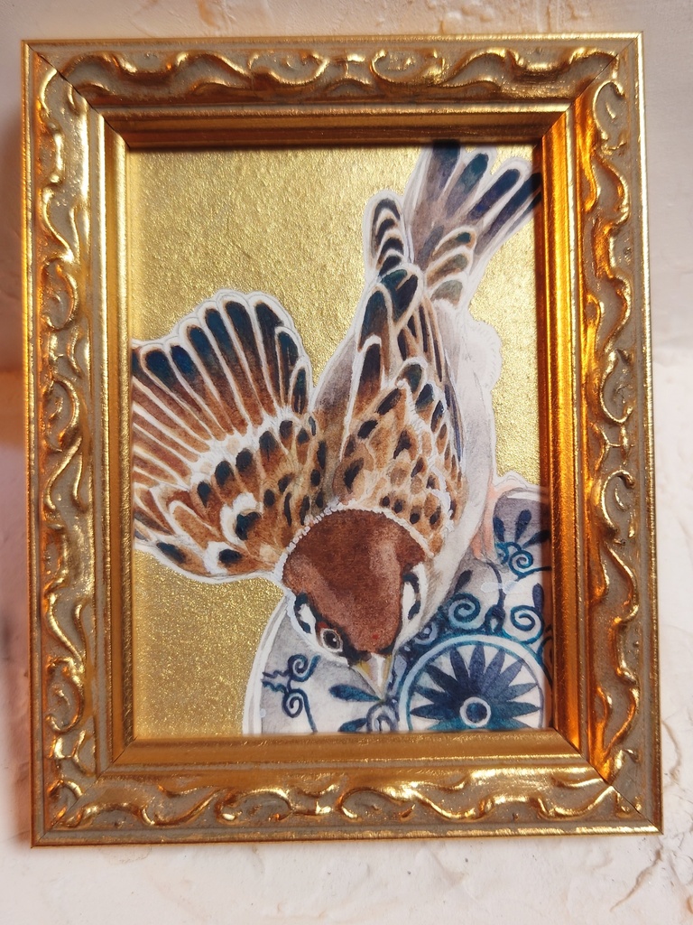 直筆ATC83「秋雀」