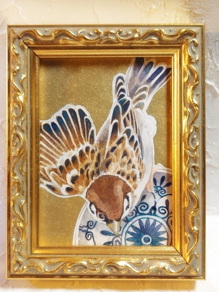 直筆ATC83「秋雀」