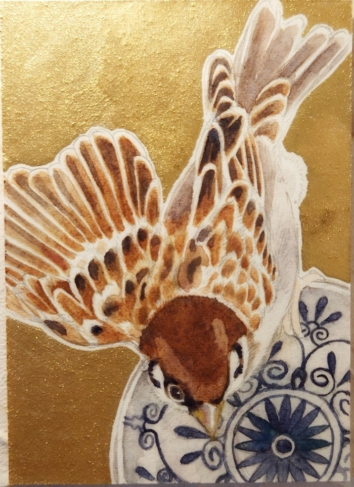 直筆ATC83「秋雀」