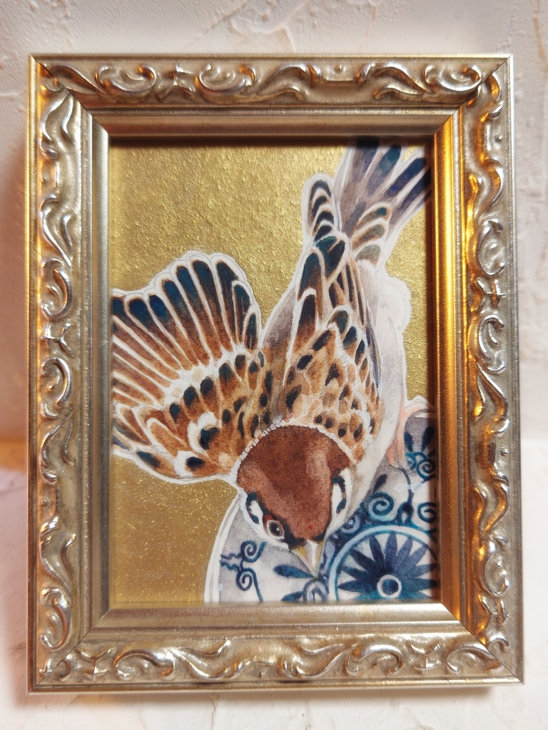 直筆ATC83「秋雀」