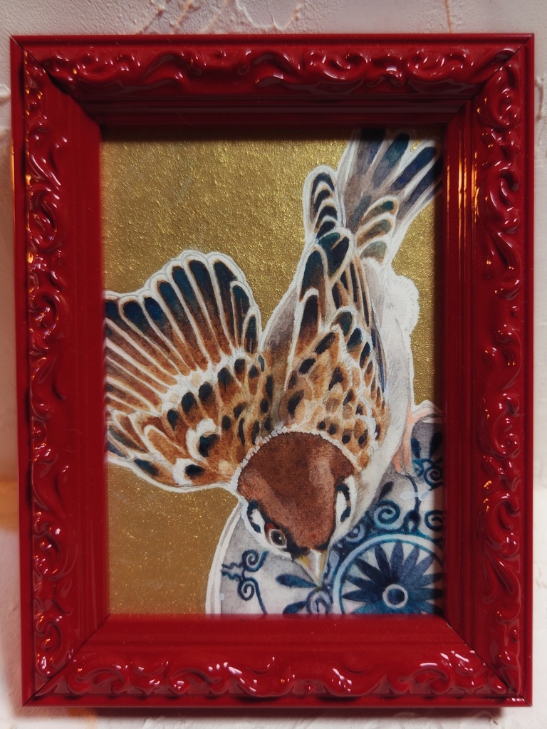 直筆ATC83「秋雀」