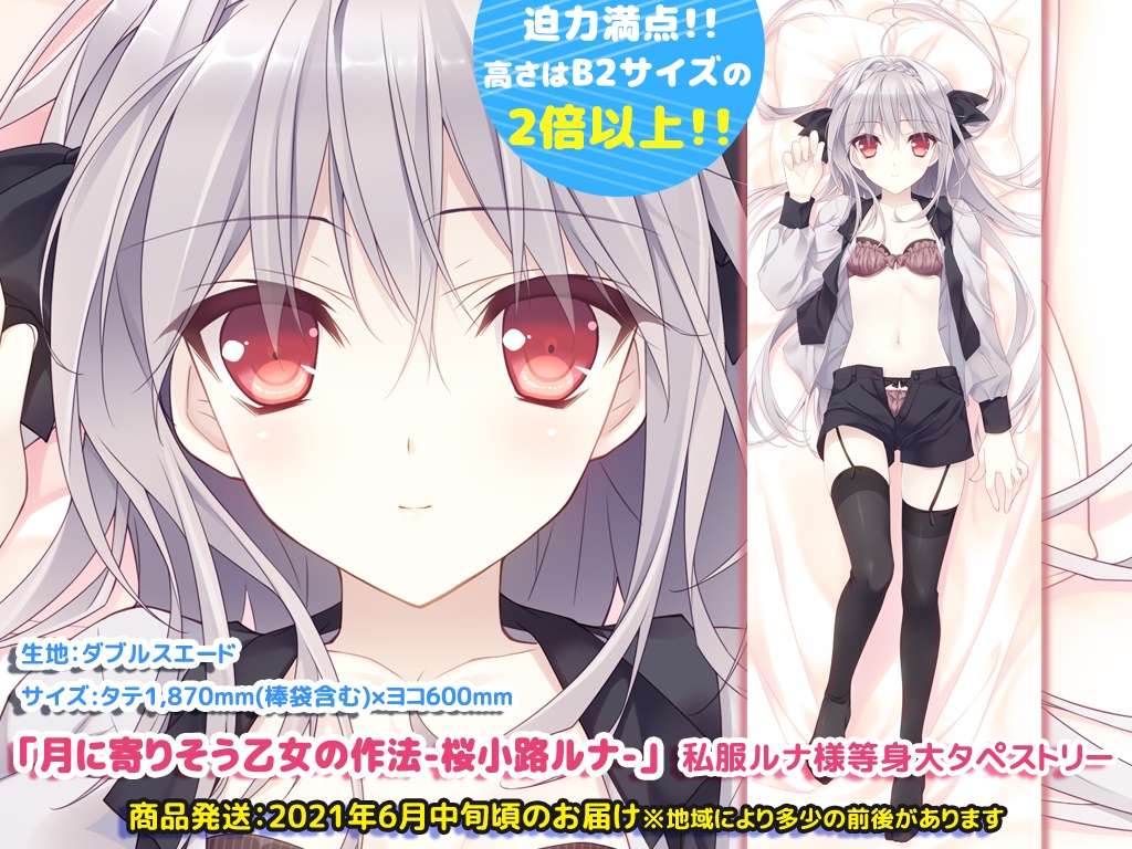 残1個 月に寄りそう乙女の作法 桜小路ルナ 私服ルナ様等身大タペストリー Navel Order Store Booth