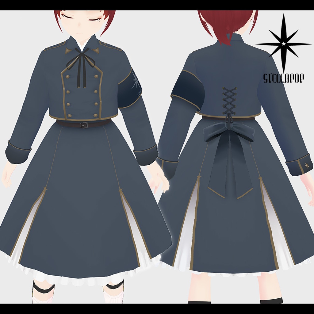 【VRoid専用アパレル】ミリルックセットアップ(※無料版有)