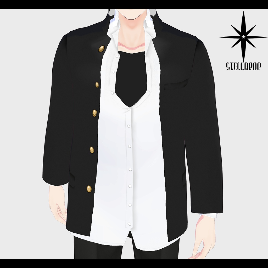 【VRoidアパレル】ちょい着崩し学ラン