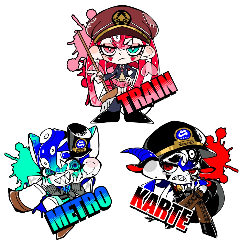 カートゥーンアクリルキーホルダー