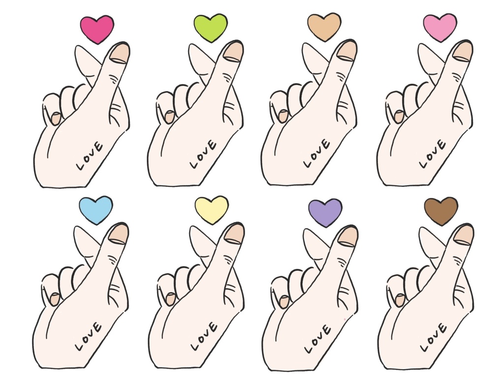 指ハートステッカー