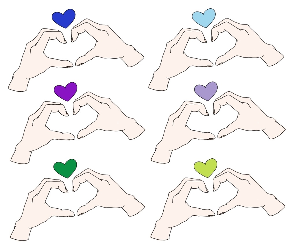 両手ハートステッカー