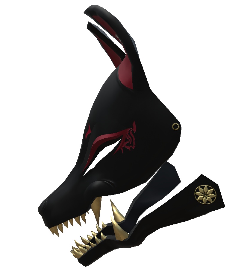 3Dモデル 狐面 顎付き 2種+おまけ