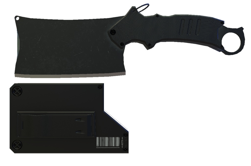 3Dモデル chopperknife 全2種 鞘付き