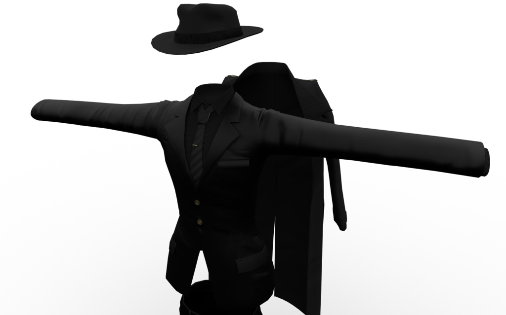 3Dモデル マフィア衣装 男性素体つき