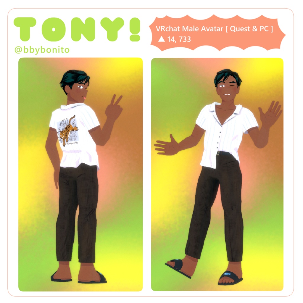 Tony! VRchat Male Avatar [ Quest & PC ]