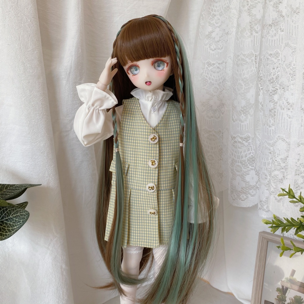 ヨコゴール緑茶　8ー9インチウィッグ