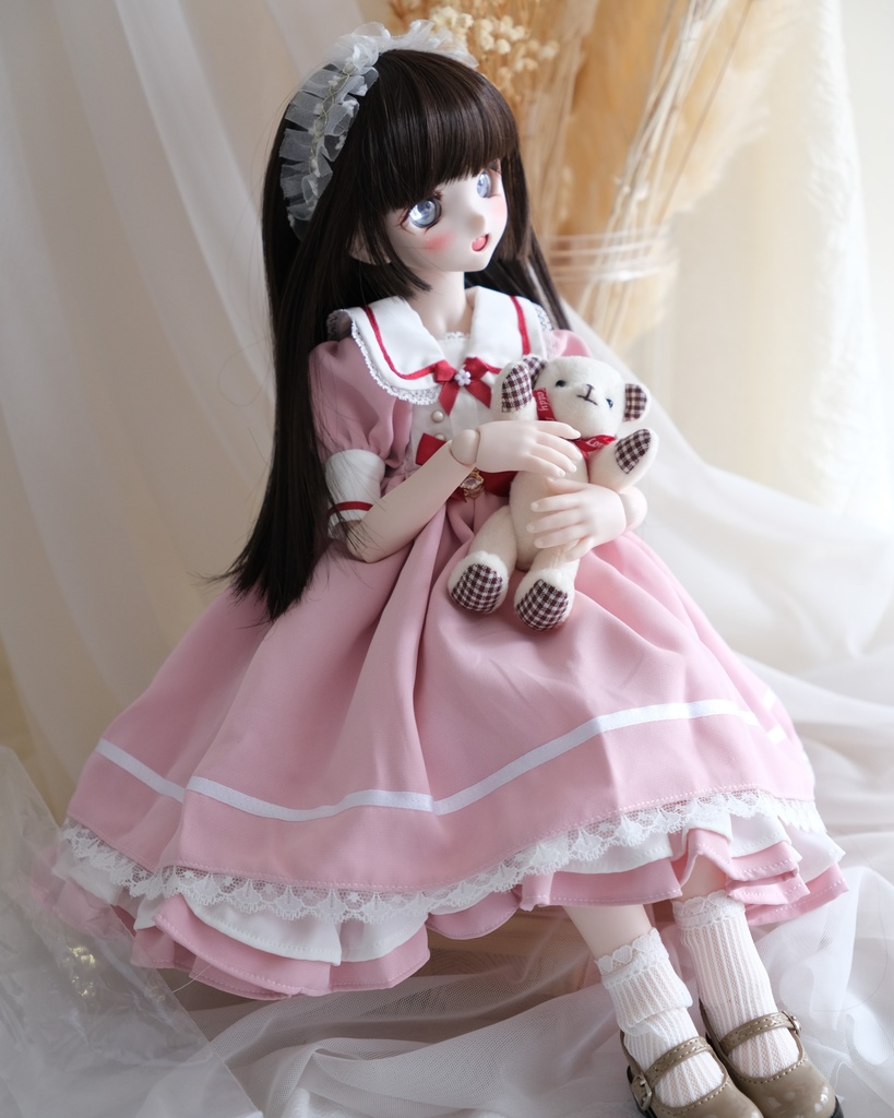 ドール ウィッグ ８インチ〜９インチ相当 黒 bjd