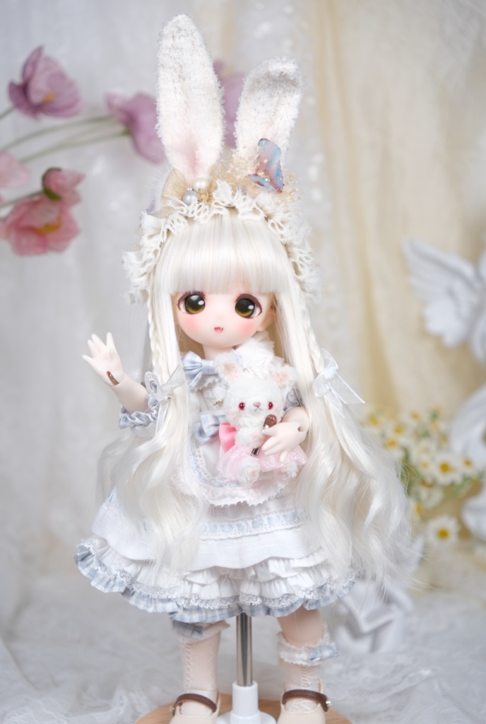 ライラック バニラ 7-8インチ 8-9インチ ドールウィッグ