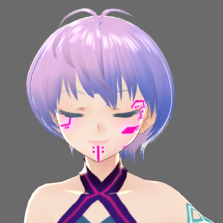 VRoid Pink Tech Face Texture