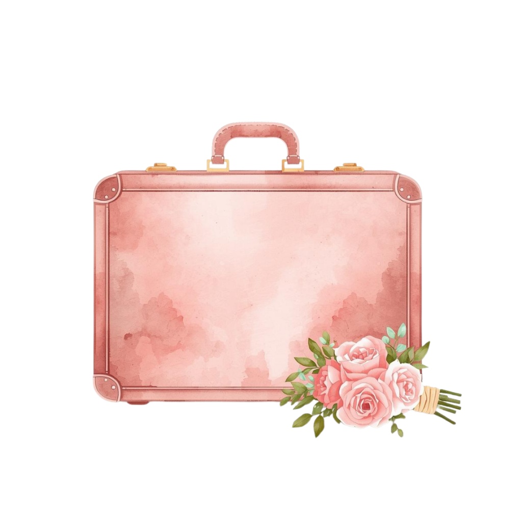 水彩アンティークトラベル素材集(ピンクシリーズ)12点セット Vol.1