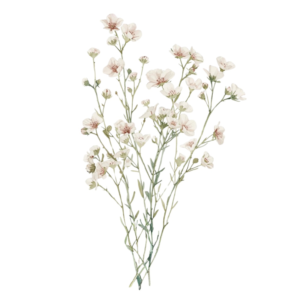 大人かわいい水彩フラワー素材集|12点・透過PNG