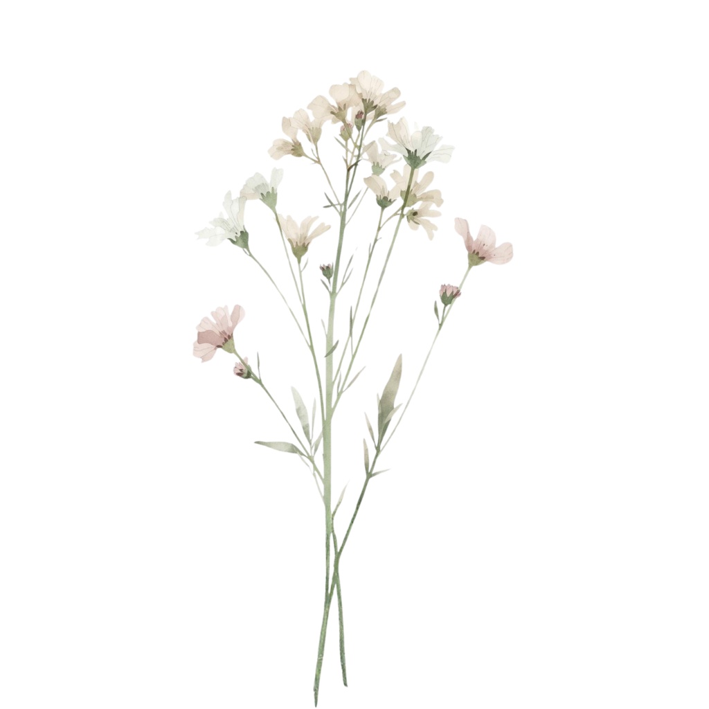 大人かわいい水彩フラワー素材集|12点・透過PNG