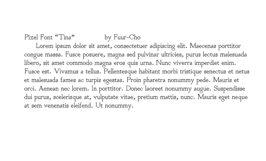 欧文ドットフォント「千菜」